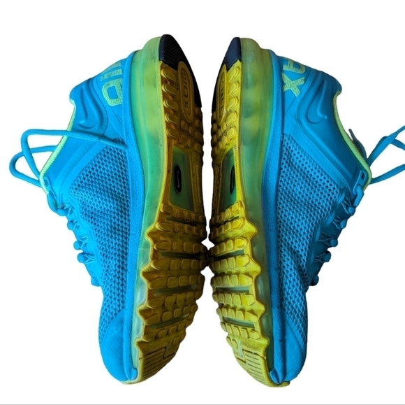 blue and lime green nike air max